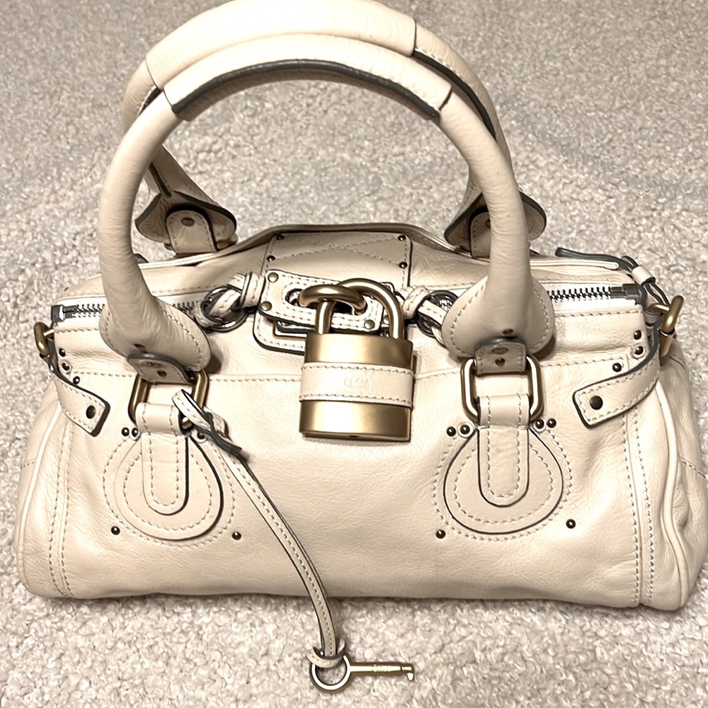 CHLOE PADDINGTON in Beige Leather. Excellent Used Condition!!